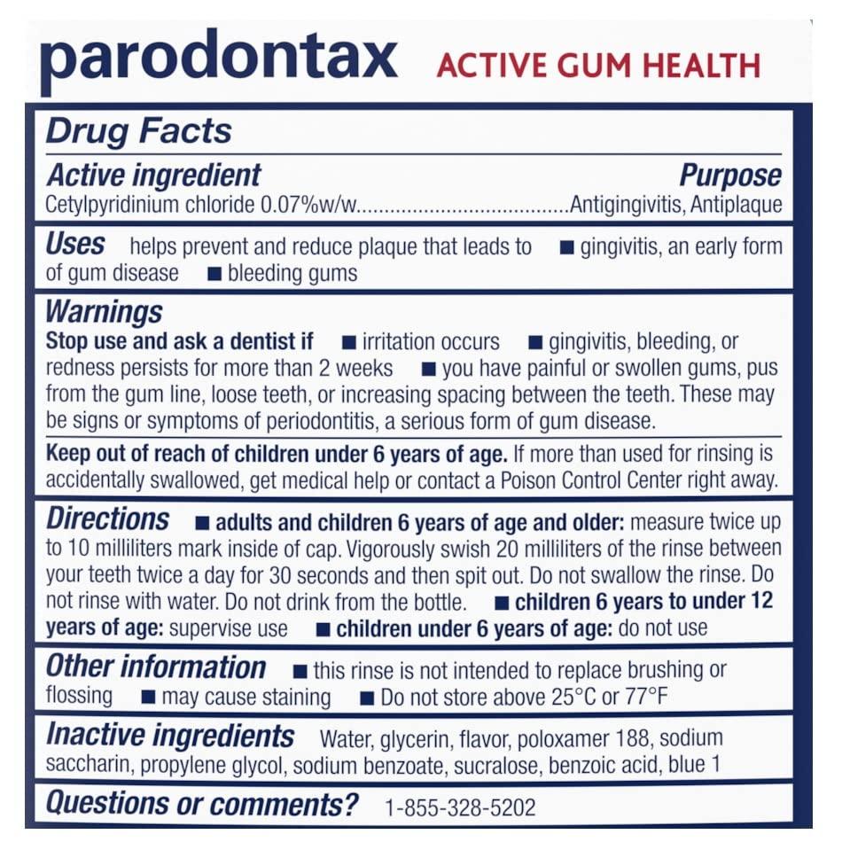 Parodontax Active Gum Health Mouthwash, Antiplaque and Antigingivitis