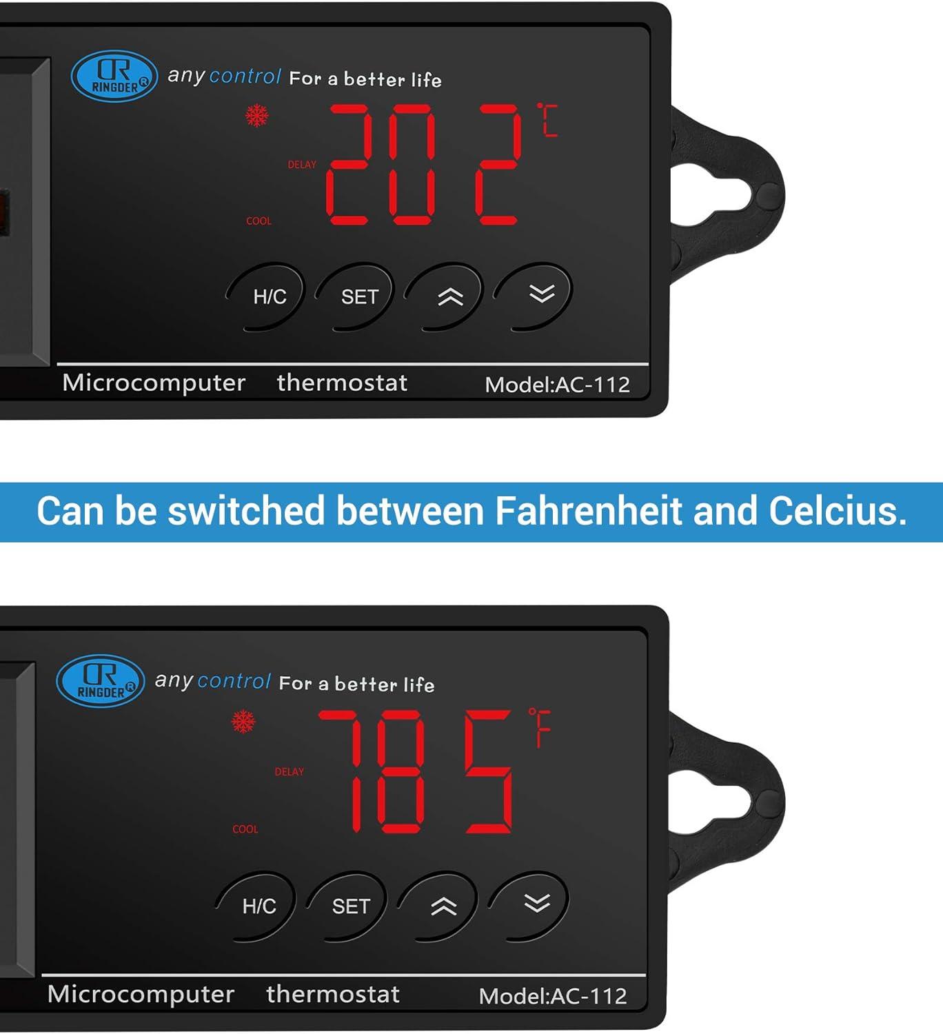 NICREW Digital LED Reptile Thermostat Heating and Cooling