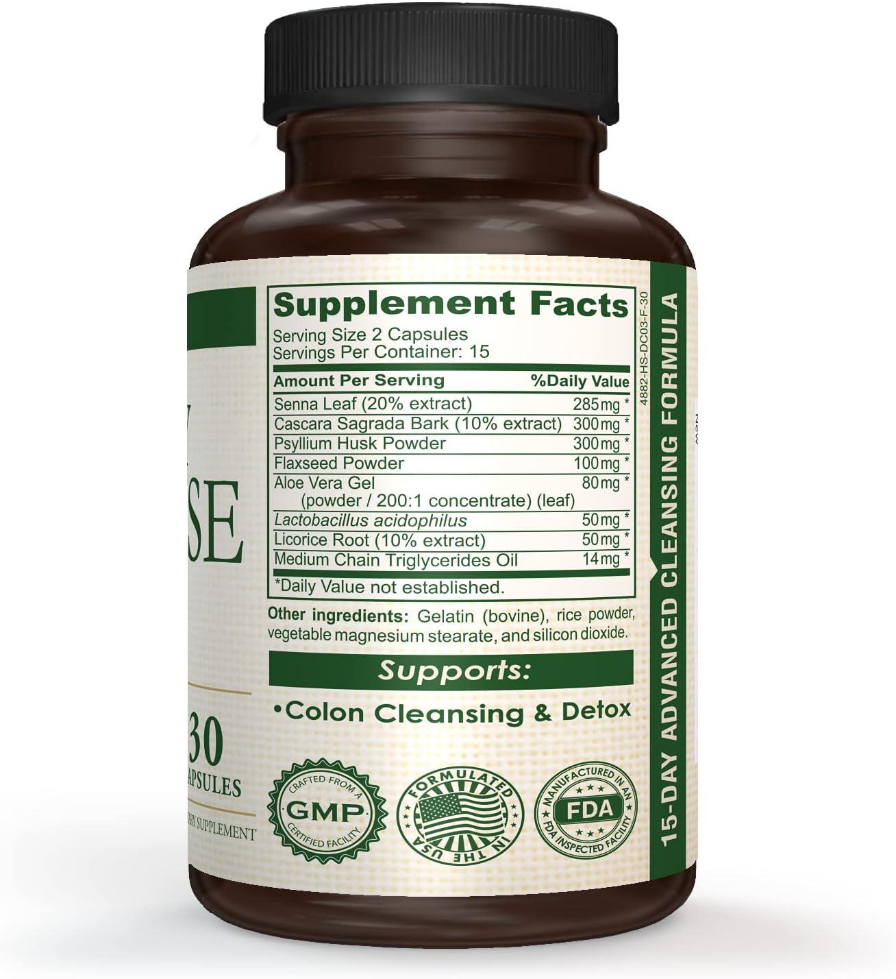 AMVILAB 15Day Cleanse Natural Laxative for Constipation & Bloating