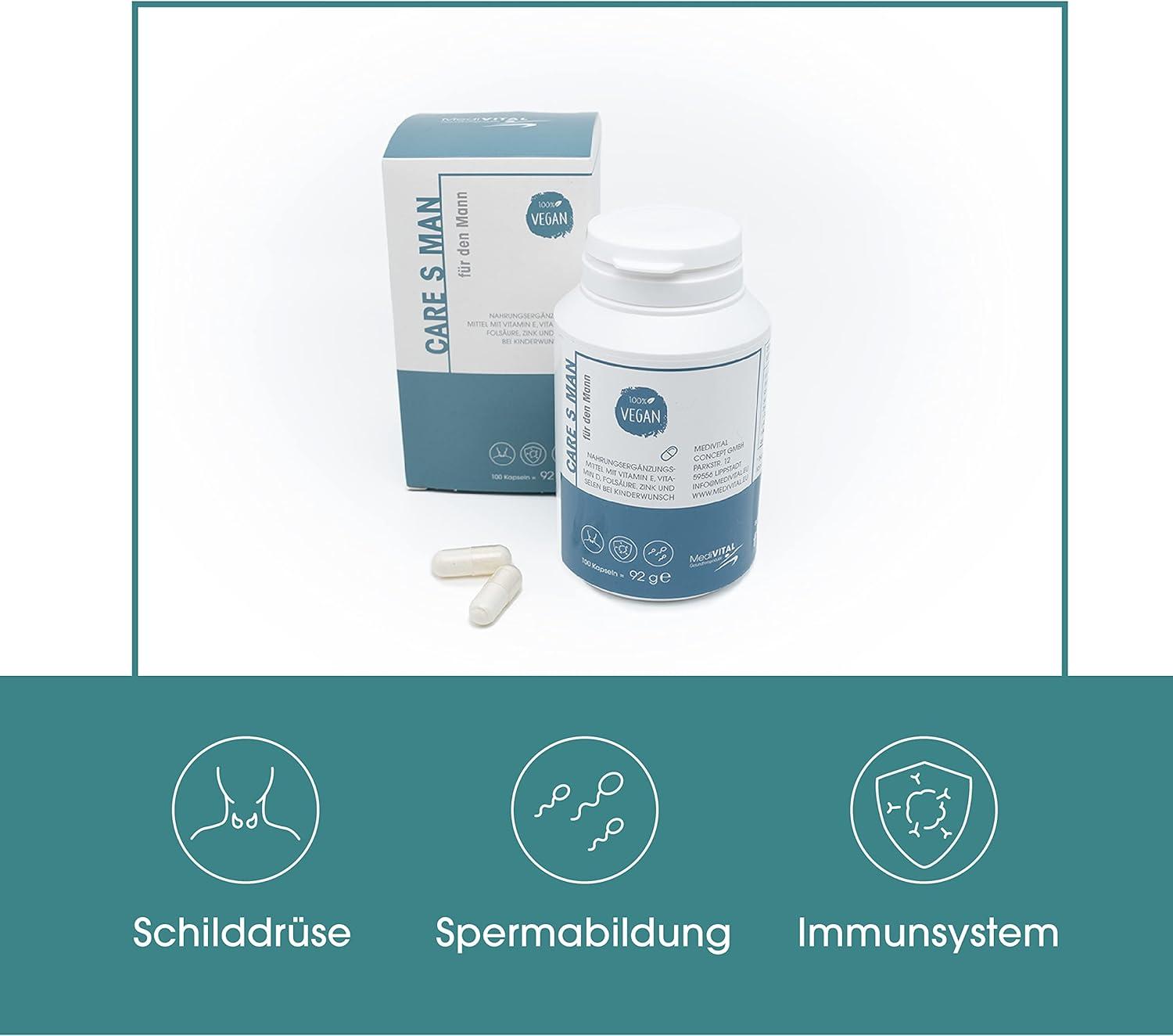Care's Vegan Wedding Men Capsules - Boost Sperm Production & Fertility with  Folic Acid Zinc Selenium L-Carnitine L-Arginine & Vitamins - International  Shipping Available