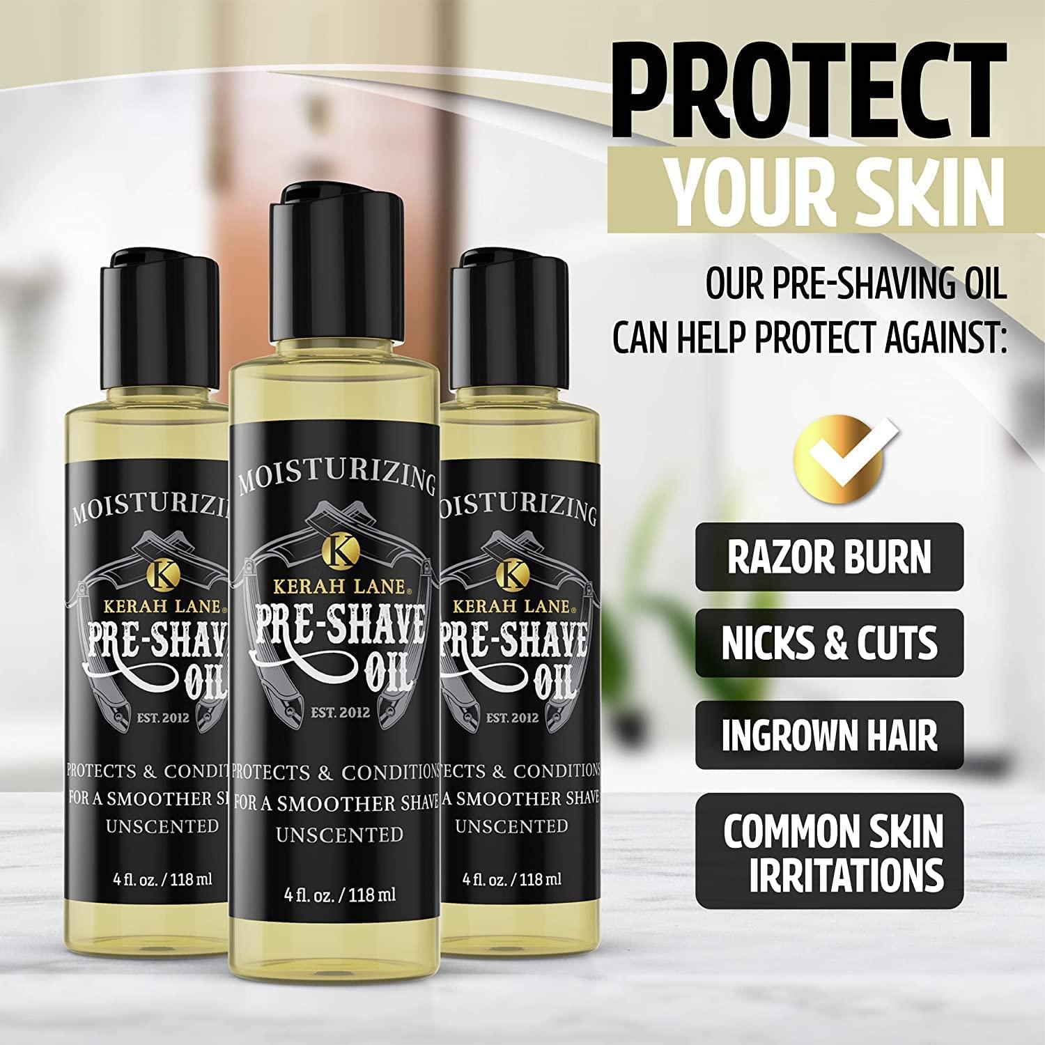 Kerah Lane PreShave Lube Oil (4oz) Unscented Moisturizing Shaving