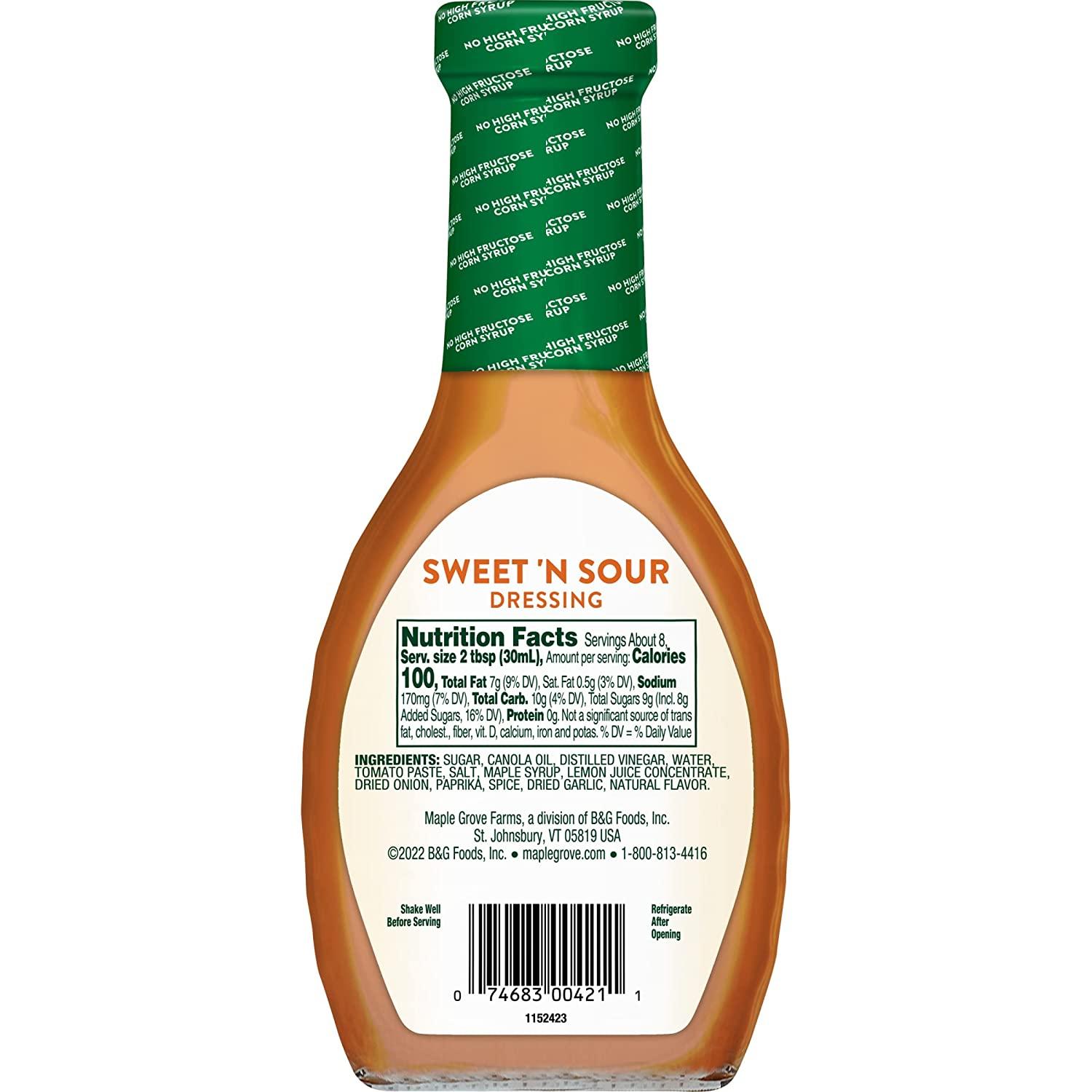 Maple Grove Farms Sweet'n Sour Salad Dressing 8 oz (Pack of 12) Original Recipe