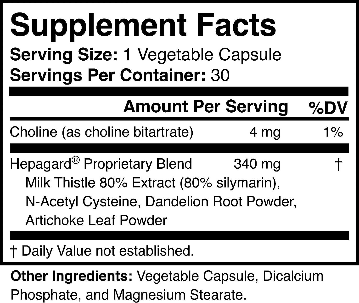 Hepagard Natural Liver Support Supplement NAcetyl Cysteine (NAC