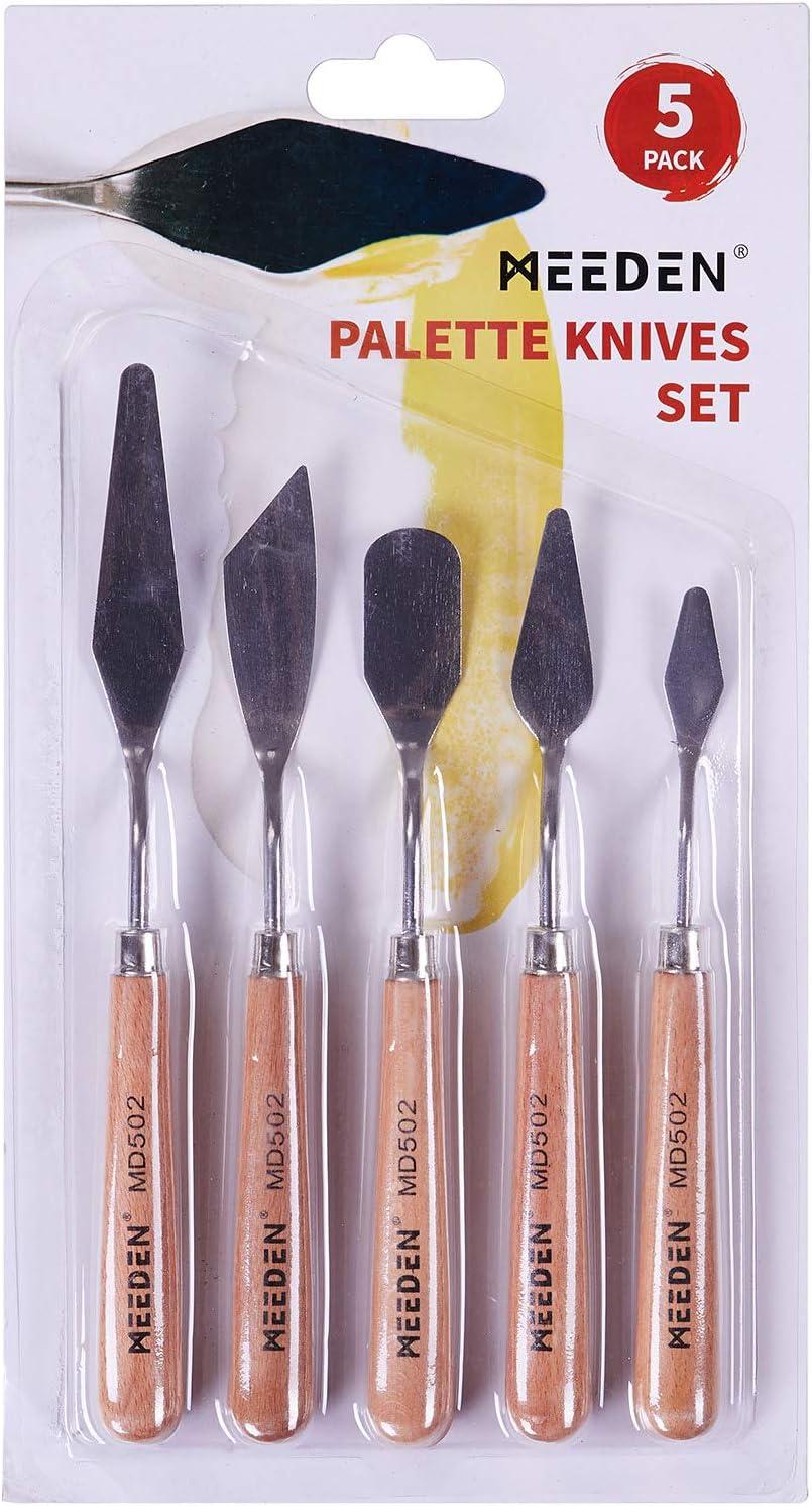 MEEDEN 5 Pieces Painting Knives, Stainless Steel Spatula Palette