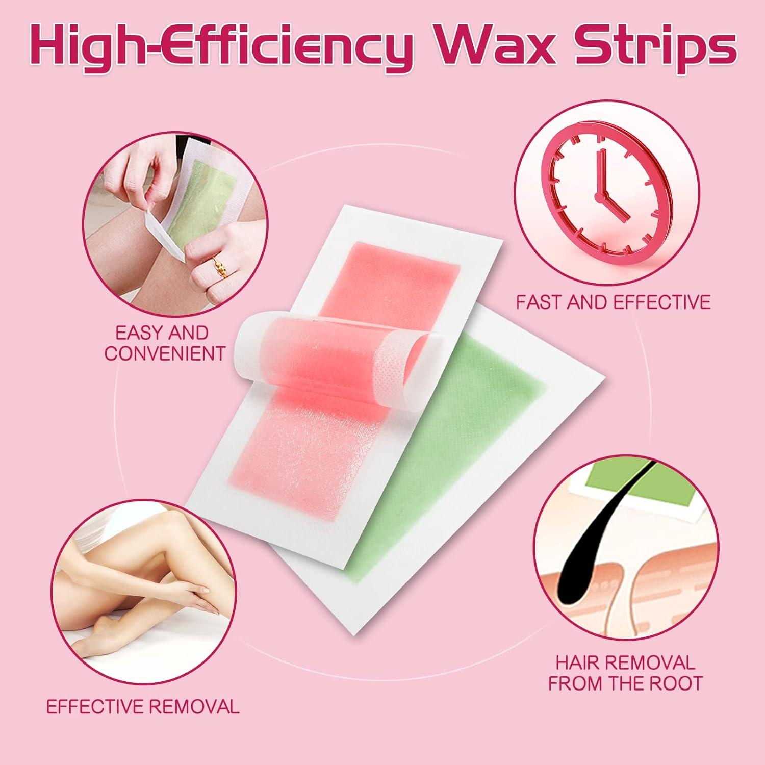 Zimtty Wax Strips 72 Count AtHome Hair Removal Kit for Women & Men