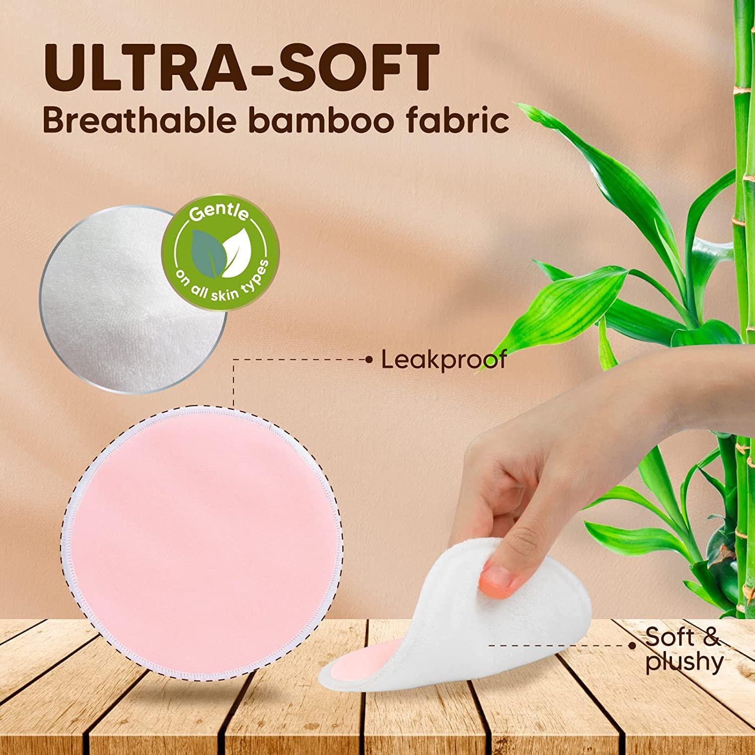 Keababies Organic Bamboo Pastel Nursing Pads for Breastfeeding - 7 Pairs
