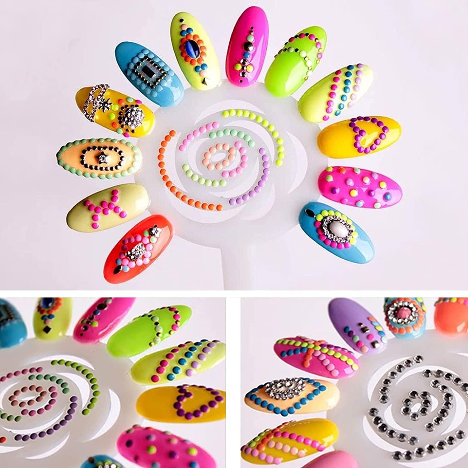 120Pcs Color Clear False Nail Art Tisp Stick Polish Display Fan Practice Card St main image 0