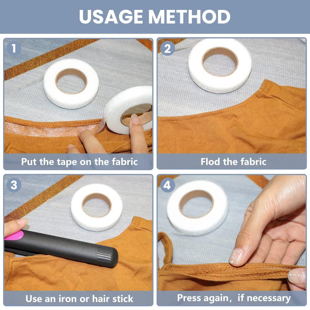 6 Rolls Iron on Hemming Tape - Adhesive Hem Tape for Pants Dresses Clothes