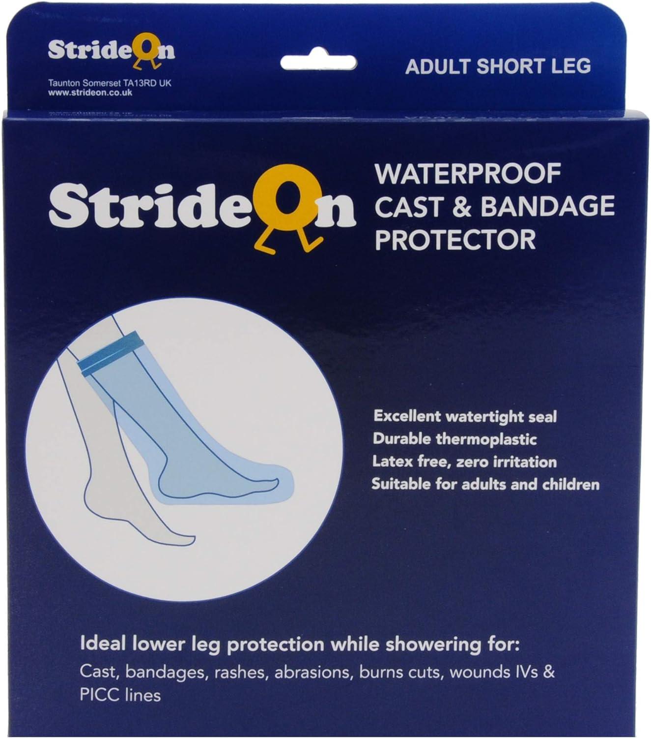 StrideOn Waterproof Std LowerLeg Cast Cover and Bandage Protector for Shower or Bath. Reusable