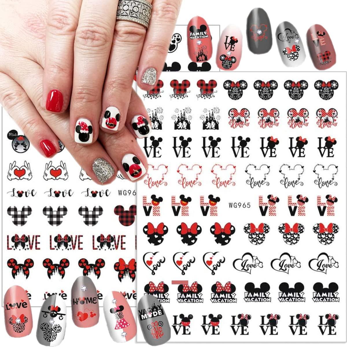 Cute Nail Art Stickers Nail Decals Valentine Cartoon Heart Nail Design  Stickers for Women Girls Valentine Nail Stickers Decoration Accessories DIY  Manicure B