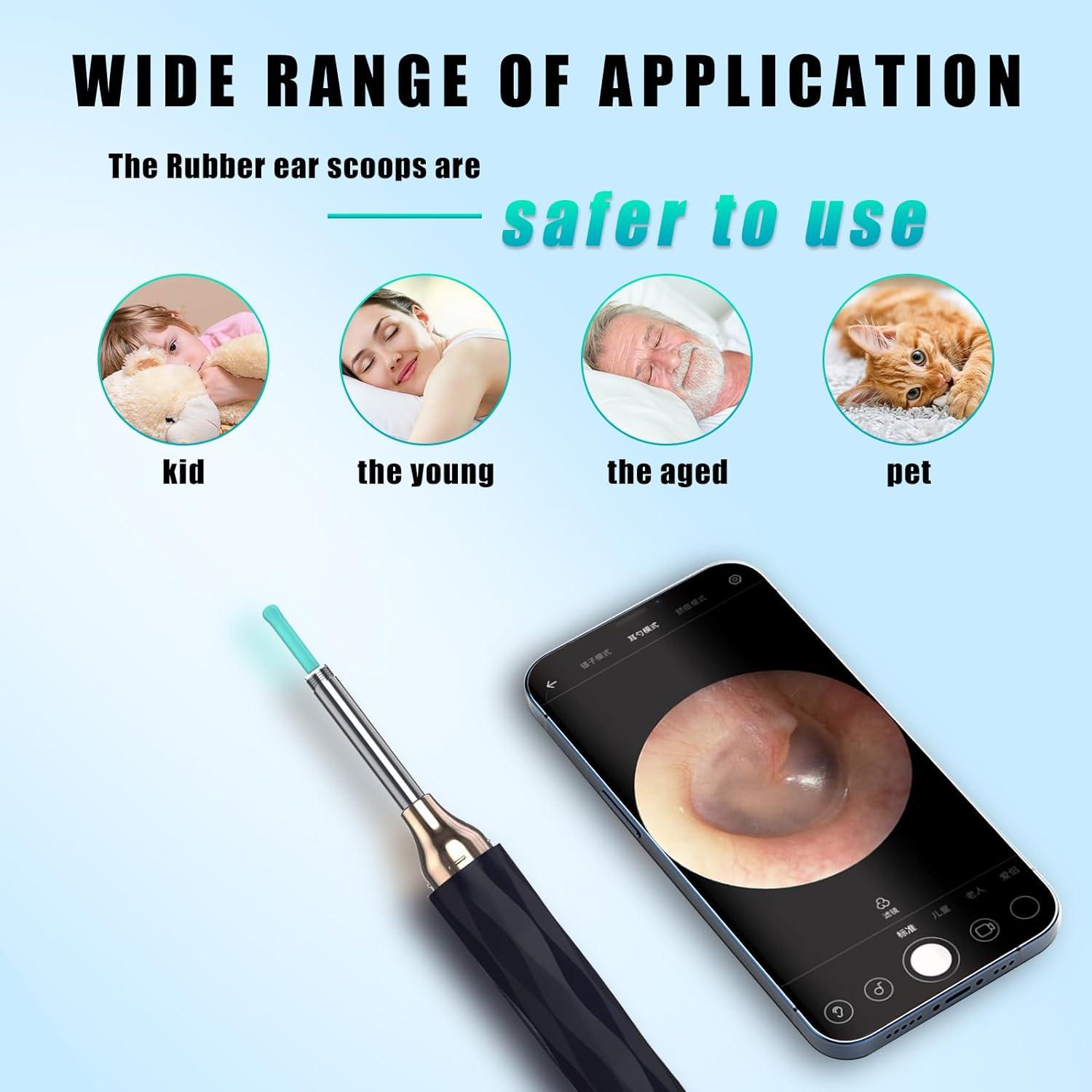 Ear Wax Removal Tool Camera, (1296P) Ear Cleaner with Light and Camera Ear  Wax Cleaner with 8pcs Ear Set, Earwax Removal Kit Compatible with iPhones