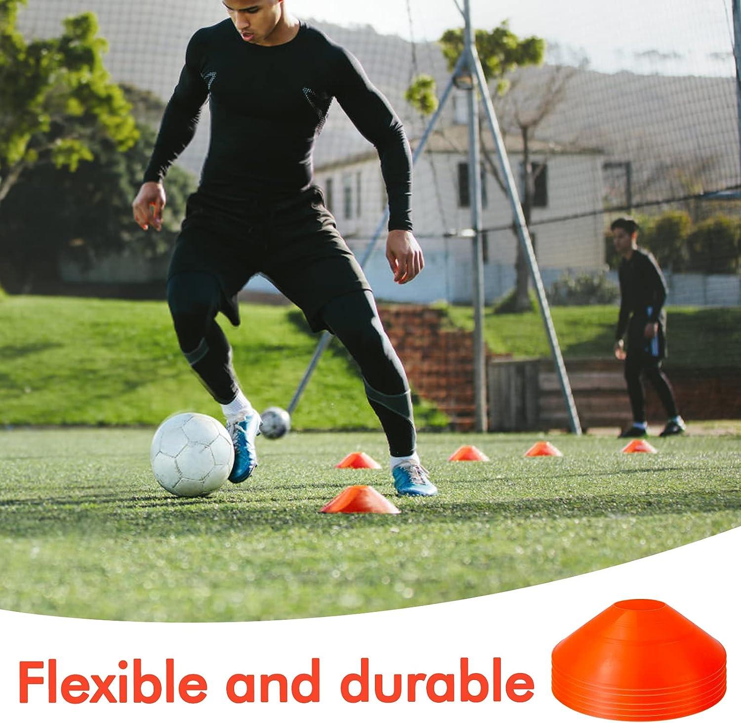 Wensdr Set of 50 Soccer Agility Training Cones with Carry Bag and