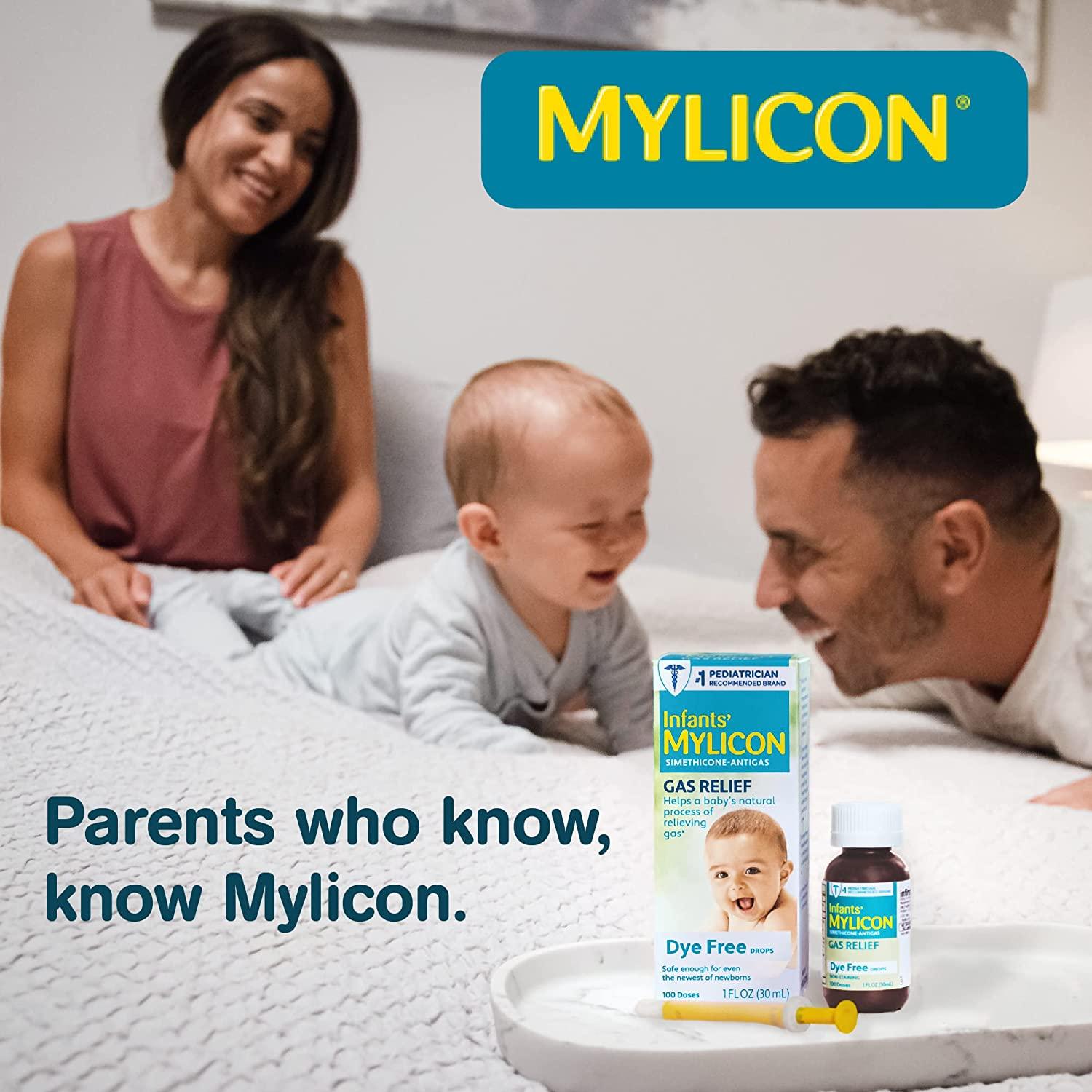 Mylicon Gas Relief Drops for Infants and Babies, Dye Free Formula, 1