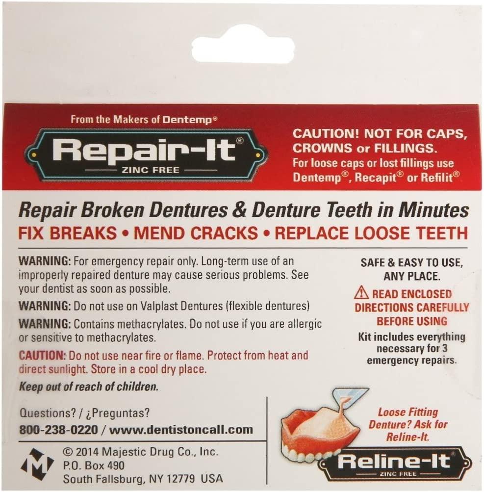 D.O.C. RepairIt Advanced Formula Denture Repair Kit 3 ea (Pack of 2