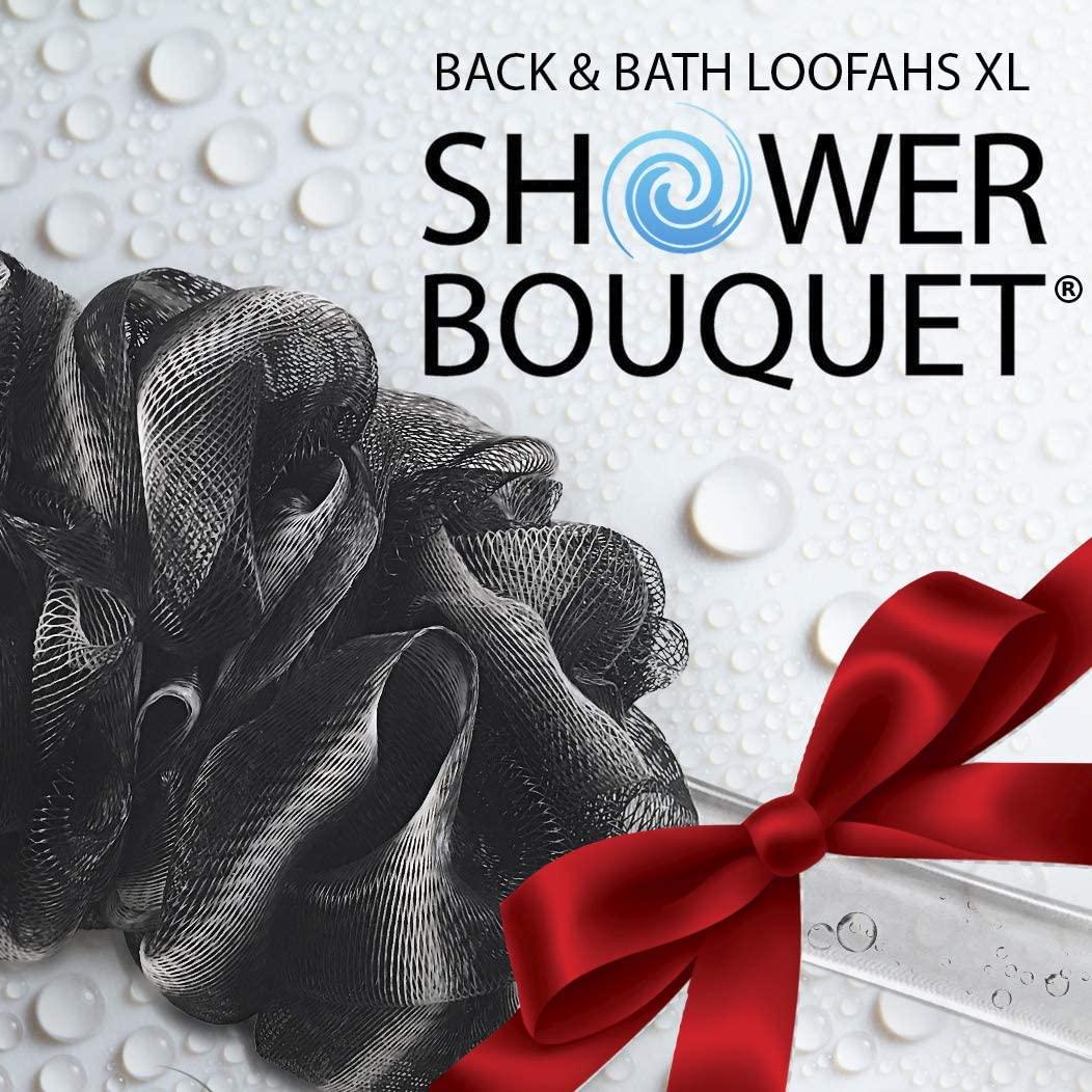 LoofahCharcoal BackScrubber & BathSponges by Shower Bouquet 1 Long