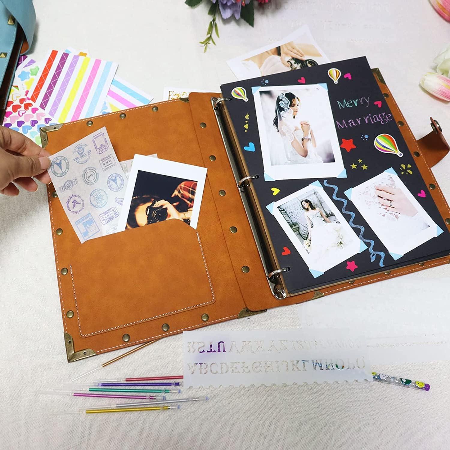 scrapbook album with supplies