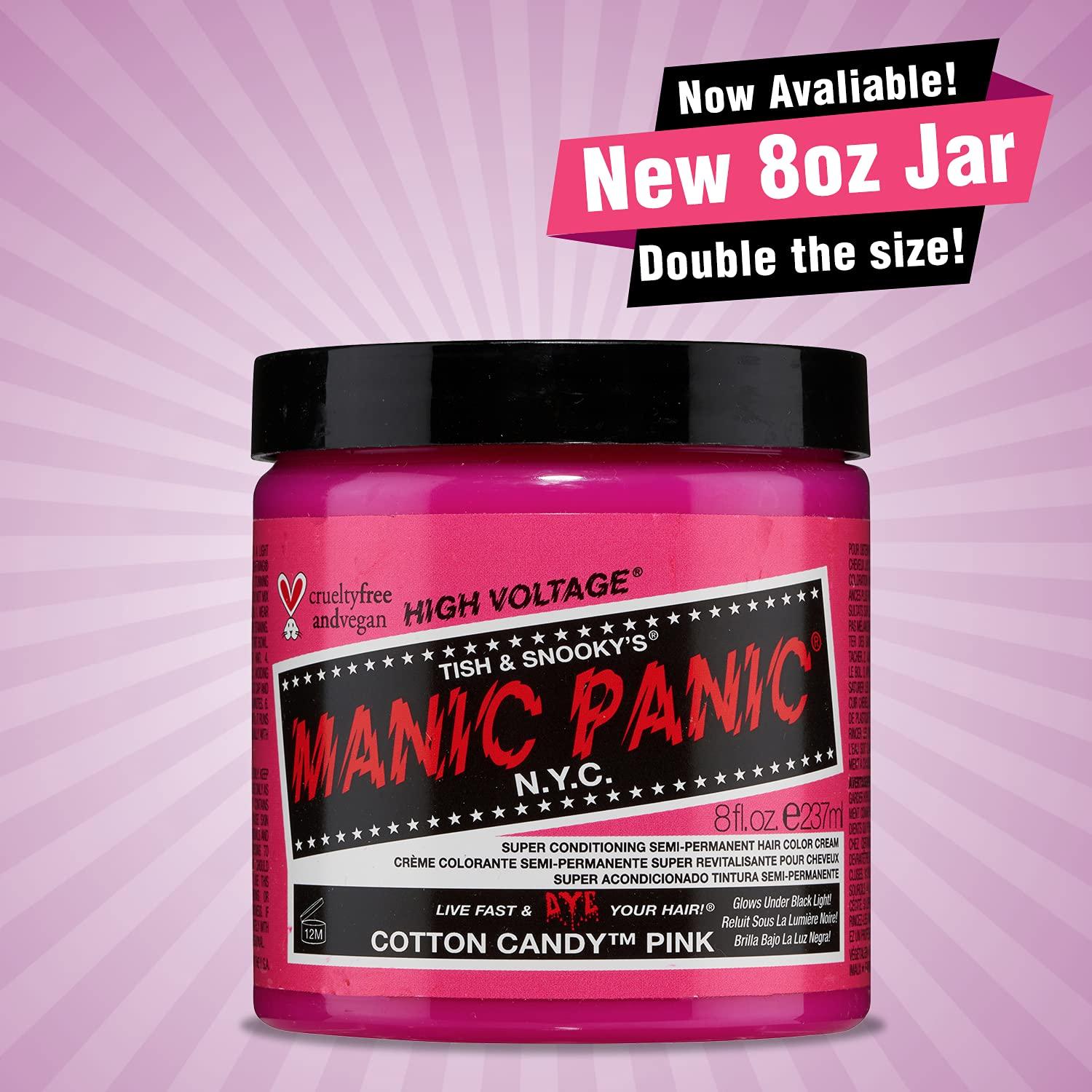 Manic Panic Cotton Candy Pink Hair Dye 8 fl oz - Vegan, PPD & Ammonia