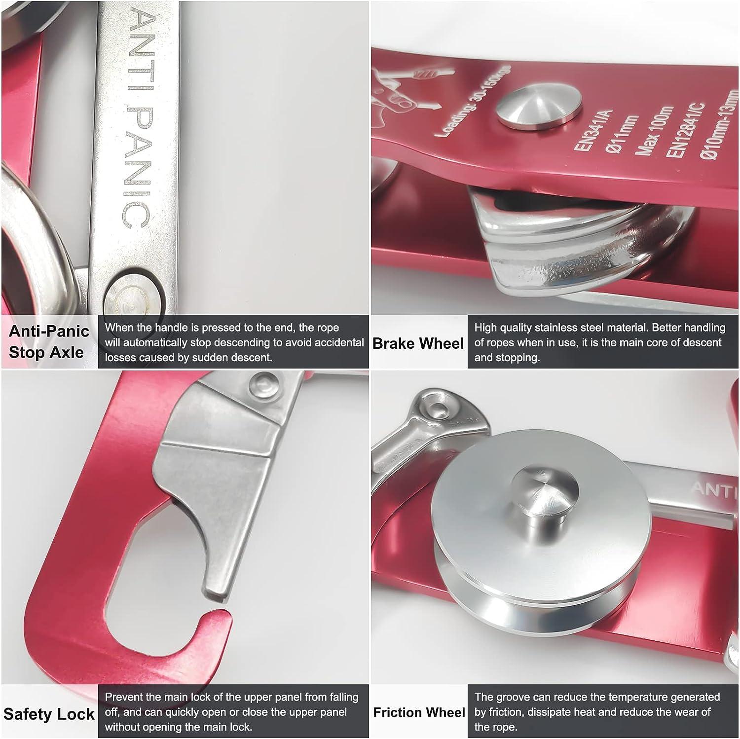 TRIWONDER 30KN Climbing Double Pulleys Tandem Speed Rescue Pulley Zipline Pulley Kit For Rigging