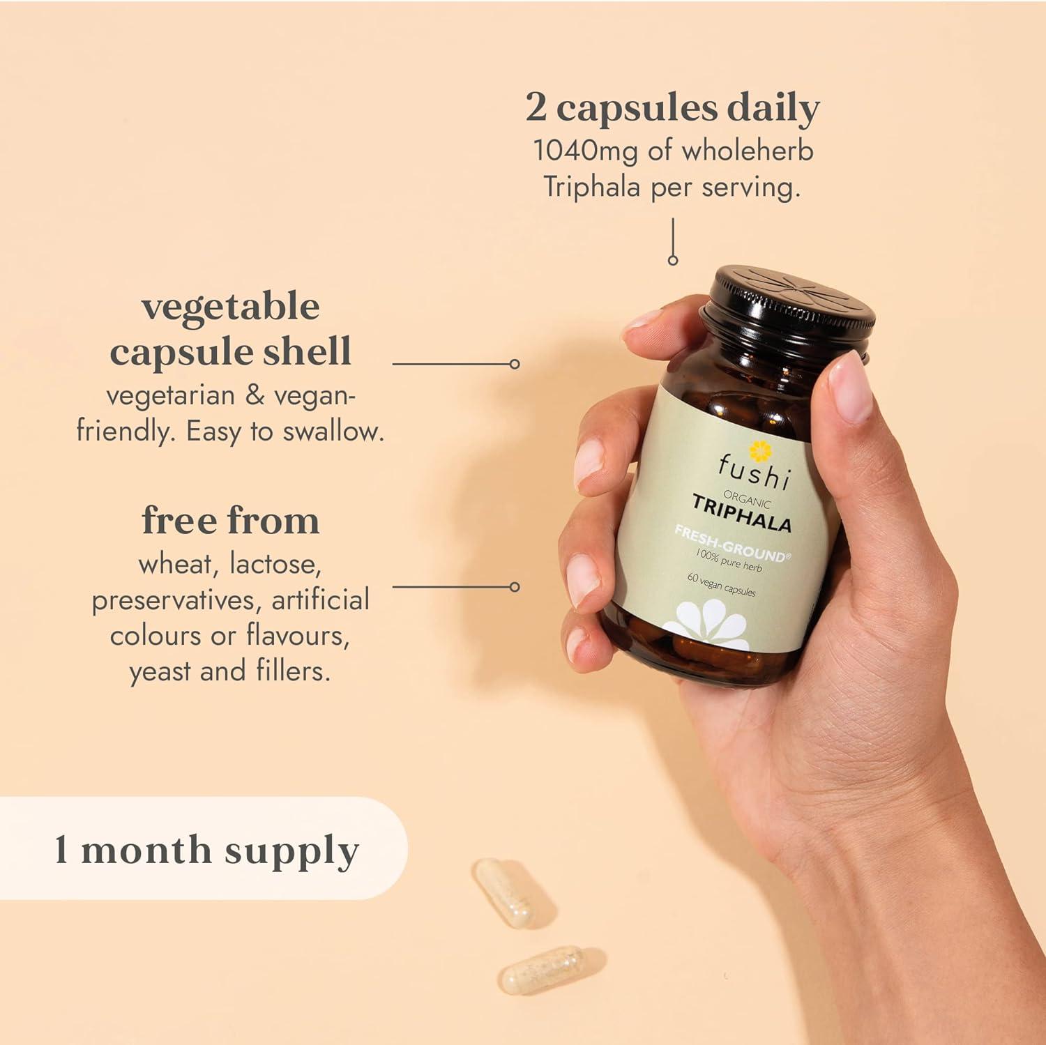 Fushi Organic Triphala Capsules 60 Caps FreshGround Whole Food