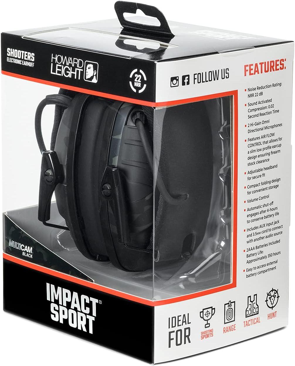 Howard Leight by Honeywell Impact Sport Sound Amplification Electronic  Shooting Earmuff, Hunter Green - R-01526