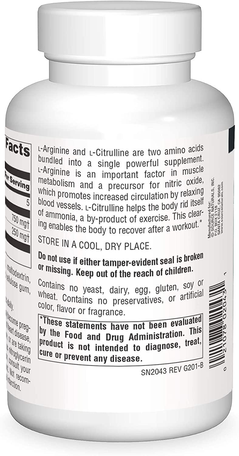 Source Naturals LArginine LCitrulline Complex 1000 mg 120 Tablets