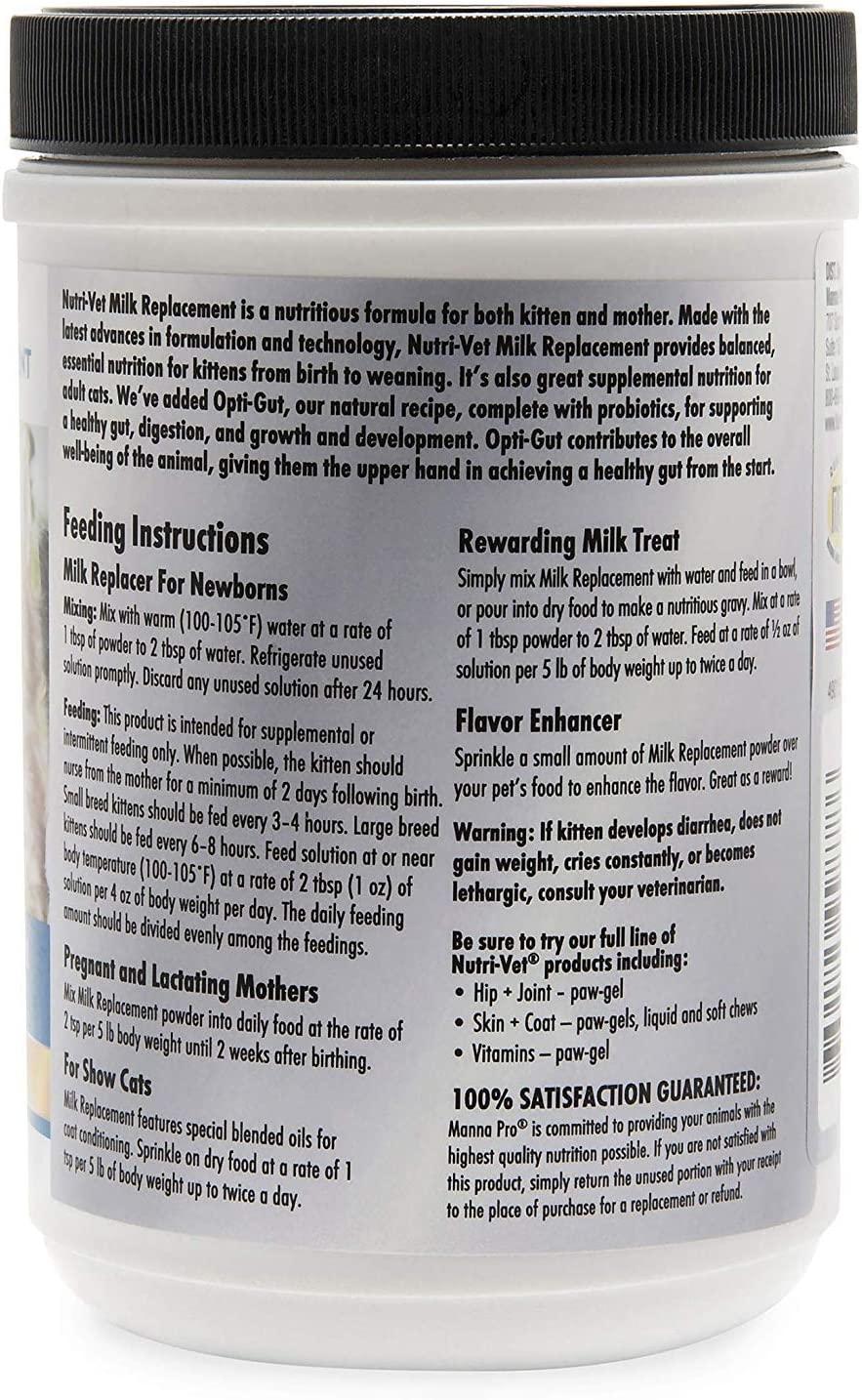 NutriVet Milk Replacement for Kittens with Probiotics, 12Ounce Pack of 2