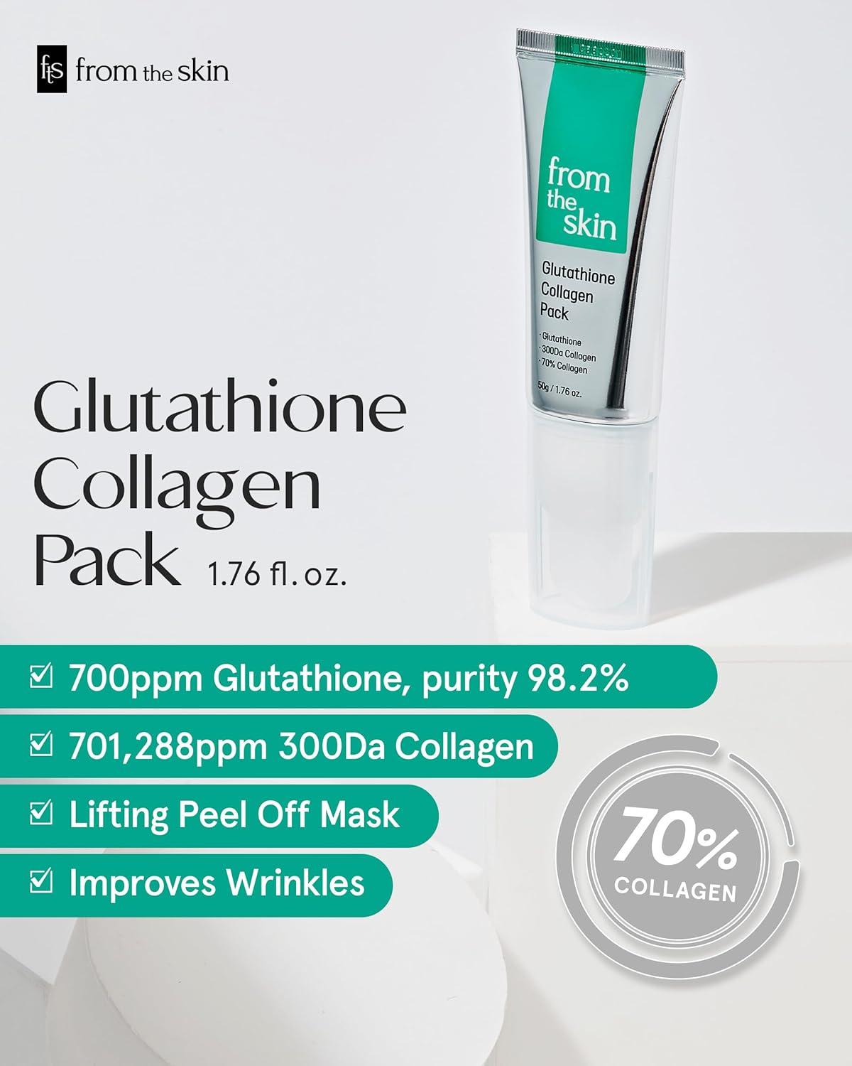 Glutathione Collagen Peel Off Mask - Anti-Aging Korean Face Mask with  Silicone Spatula | Boost Radiance & Reduce Wrinkles | 700ppm Glutathione &  300 Da Collagen | Buy Now with Express International Delivery