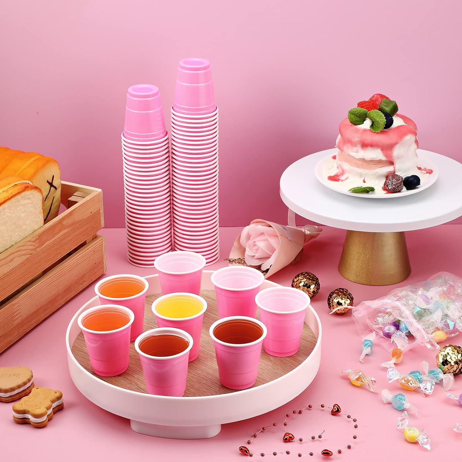 300 Pcs 2 oz Disposable Plastic Shot Glasses - Light Pink Mini Party Cups  for Bachelorette, Birthday, Tasting - Ideal for Serving Snacks and Samples  | Buy Now with Express International Delivery | GoSupps.com
