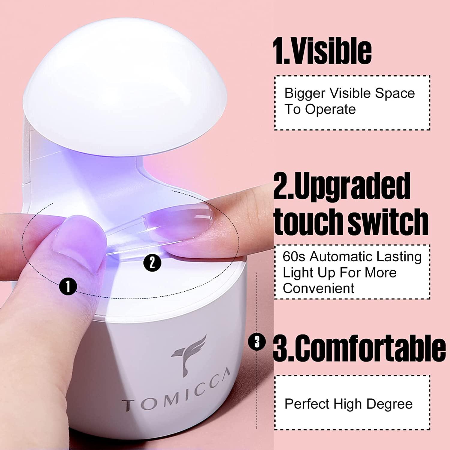 TOMICCA Nail Tips and Glue Gel Kit 500PCS Coffin Soft Gel Nail Tips