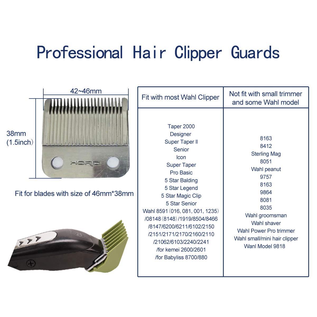 BESTBOMG Professional Hair Clipper Guards Guide Combs, 10 Color Hair
