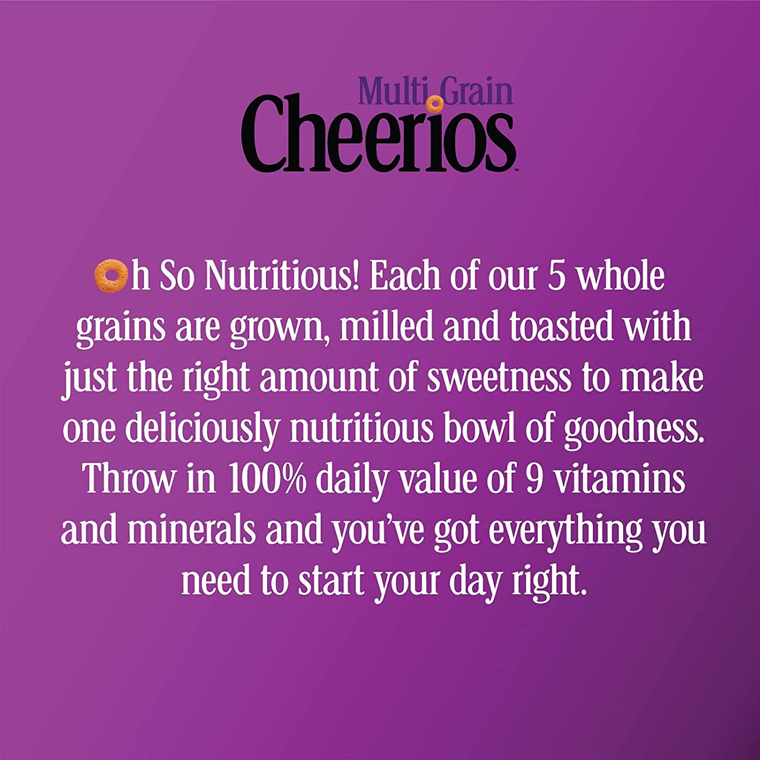 Multi Grain Cheerios Breakfast Cereal Gluten Free Whole Grain Oats 12 oz