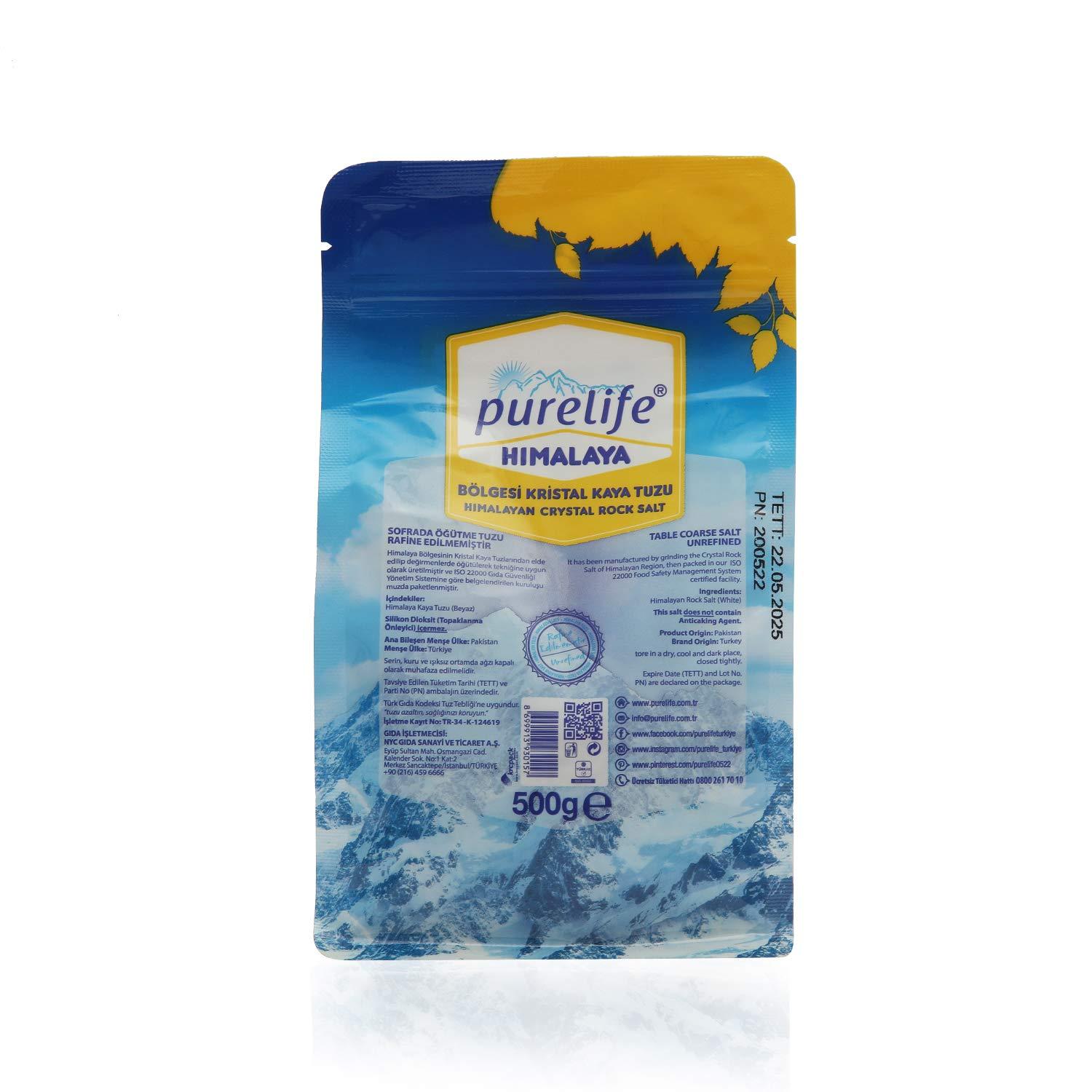 Purelife Himalayan Salt White Coarse Kosher Unrefined Gourmet Natural Crystal Rock Salt with