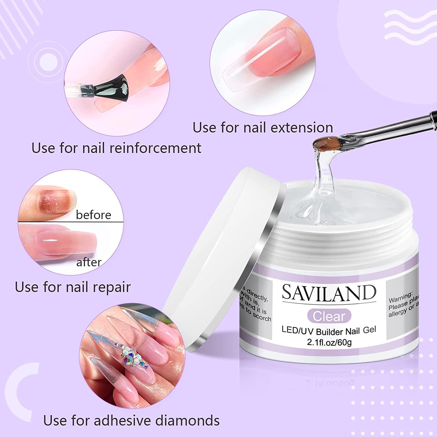 Saviland Builder Nail Gel Kit AllInOne Hard Gel Extension Nail Kit