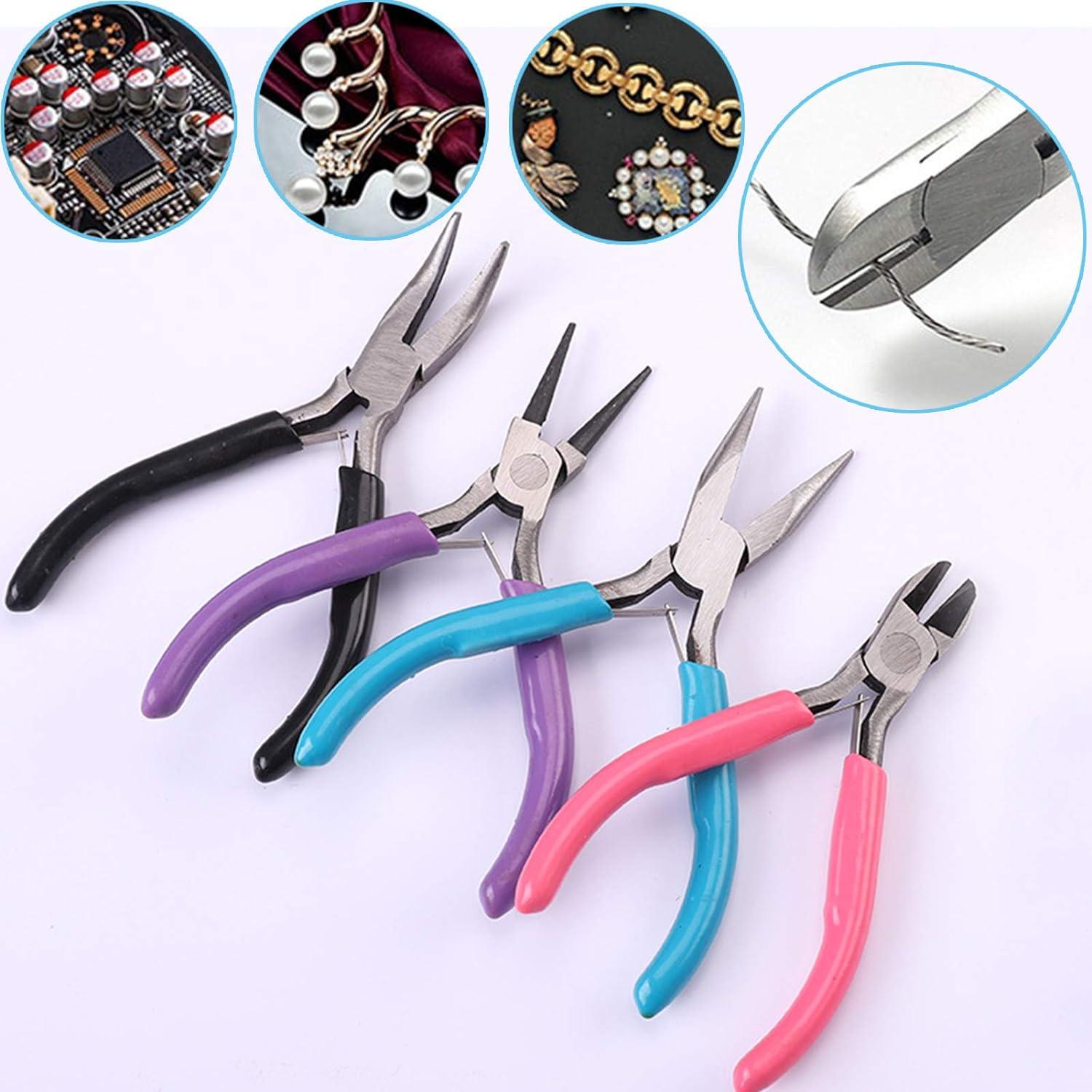 4 Long Needle Nose Pliers and 4 Wire Flush Cutters Bundle, Hand  Tool Set for Jewelry Making Wire Cutting Beading Wrapping : Arts, Crafts &  Sewing