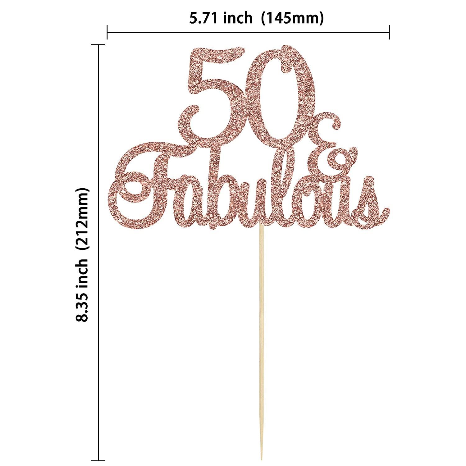 Fabulous & 50 Cake Topper Gold Glitter, 50th Birthday Party Decoration  Ideas