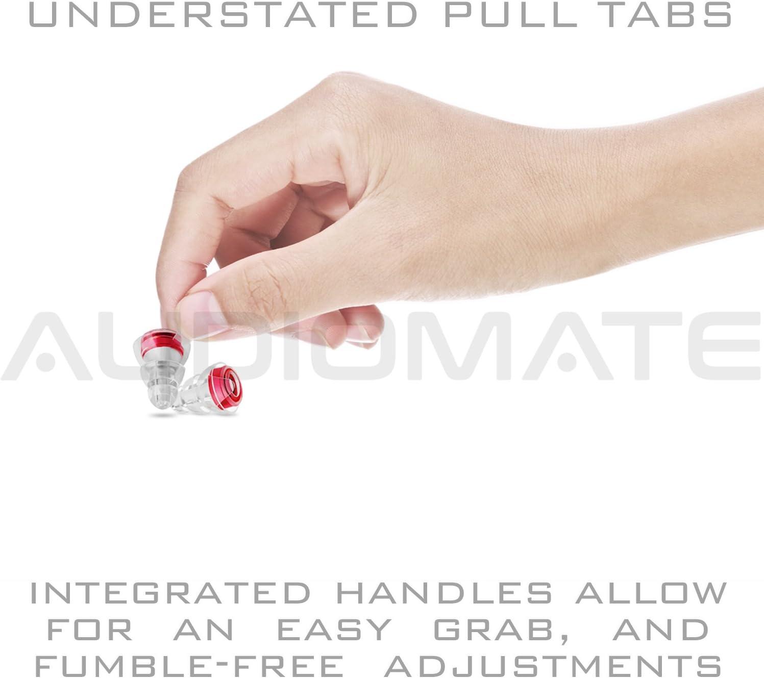 Audiomate HighFidelity Earplugs with Metal Keychain Carry Case and 2