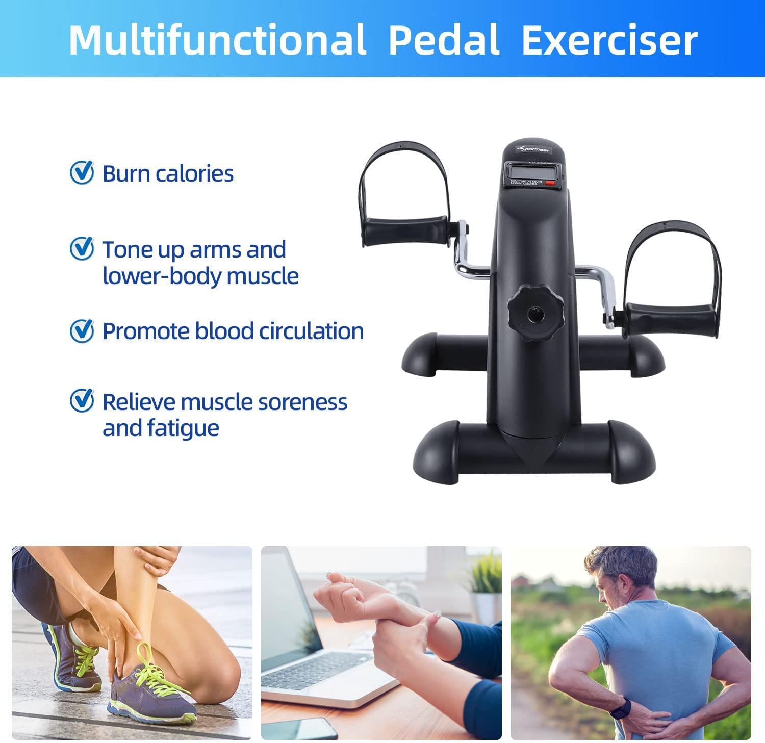 Sportneer Under Desk Bike Pedal Exerciser - Mini Exercise Bike With LCD Display For Arms & Legs