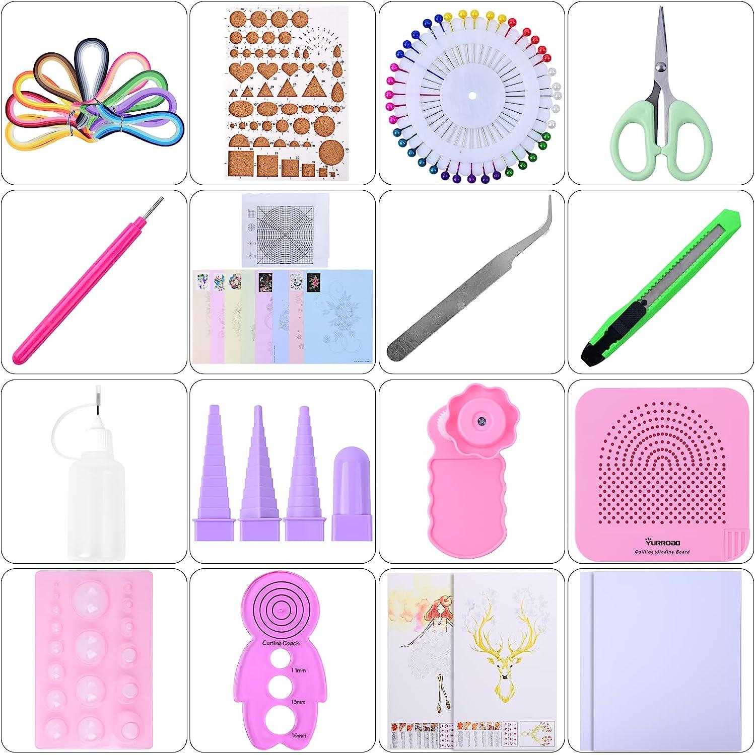 YURROAD Quilling Paper Set 900pcs 5mm Strips & Tools Kit with Board
