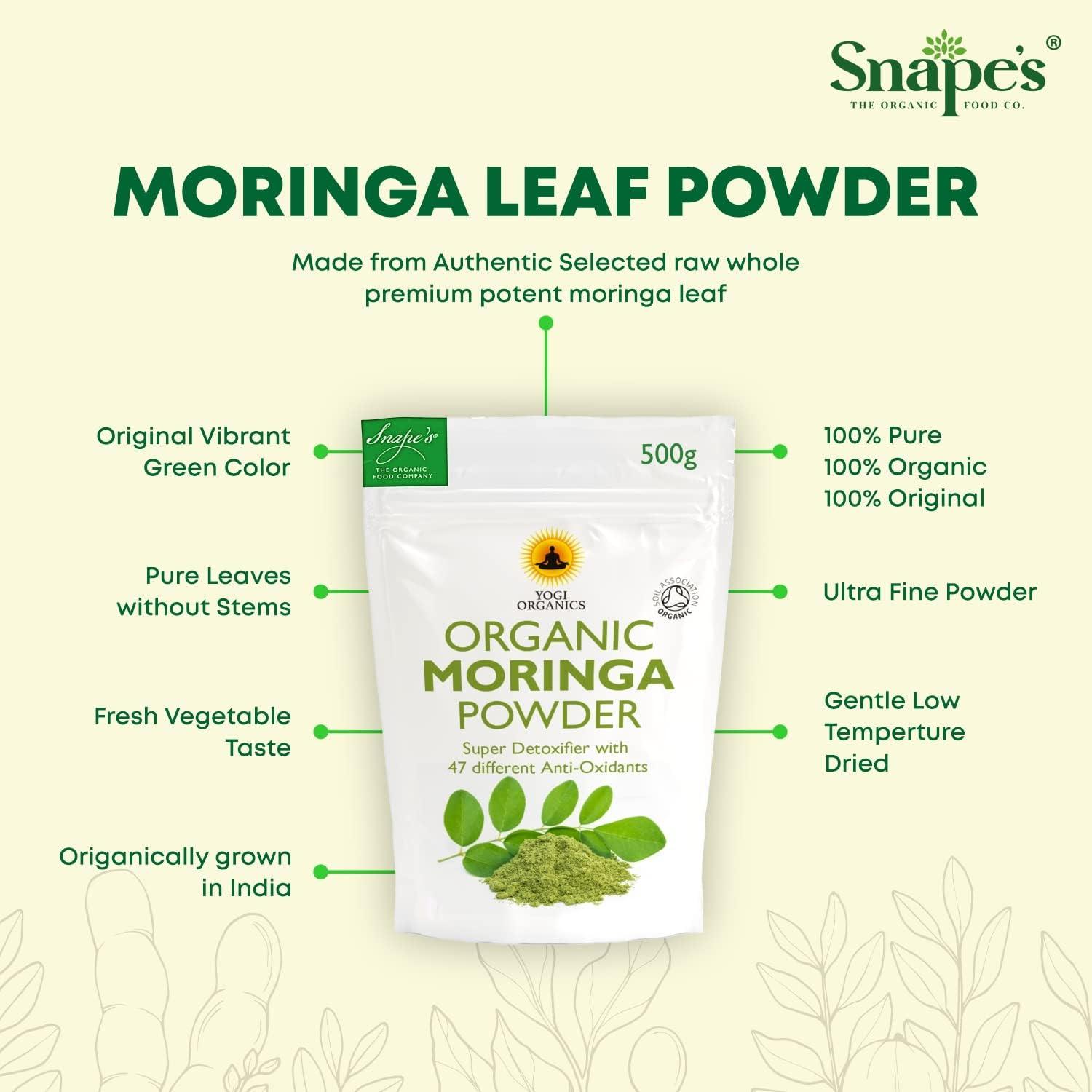 Snape's Organic Moringa Powder Pure & Raw Certified Organic