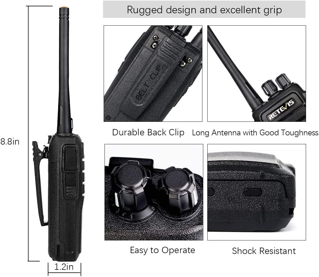 Retevis RT21 Walkie Talkies for Adults, 2 Way Radios Walkie Talkies Long  Range, Portable FRS Two Way Radios with Earpiece, Handfree, for Government  Education Churches Dealers(10 Pack)