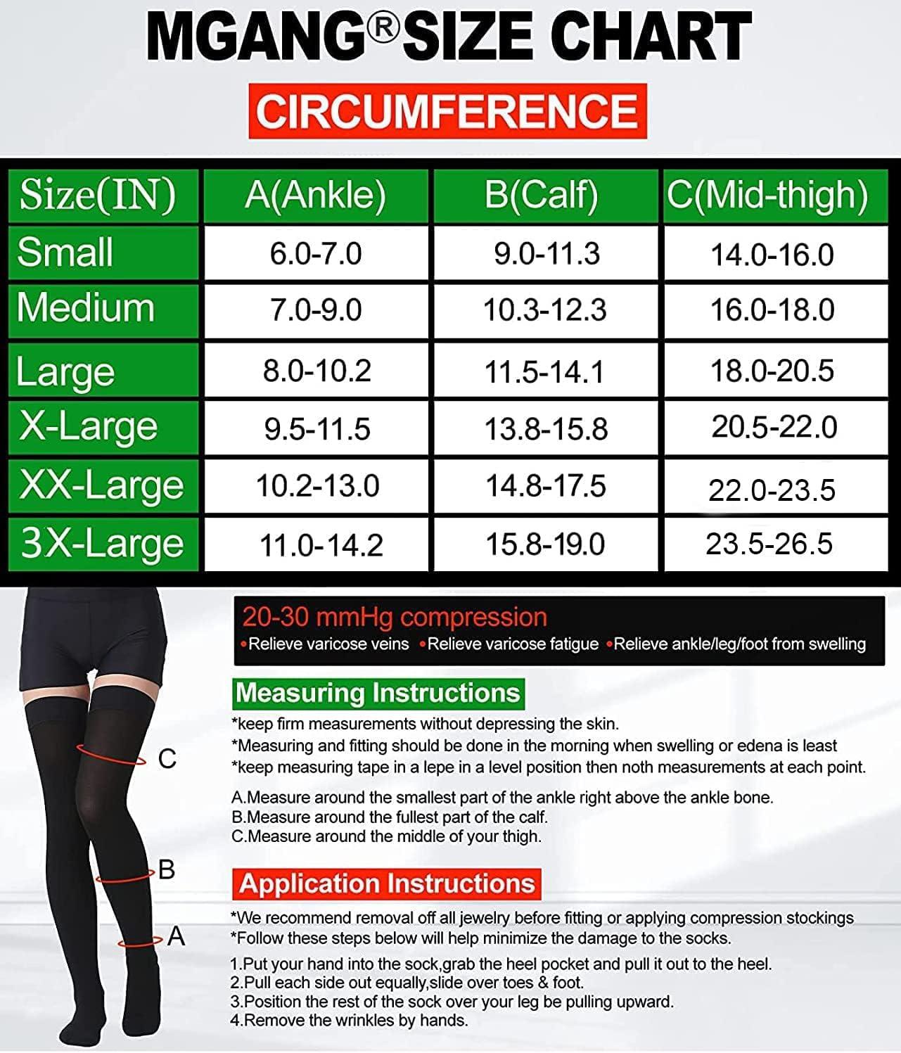 Thigh High Compression Stockings, Open Toe, Pair, Firm Support 20-30mmHg  Gradient Compression Socks with Silicone Band, Unisex, Opaque, Best for  Spider & Varicose Veins, Edema, Swelling, Black XXL 2X-Large Black