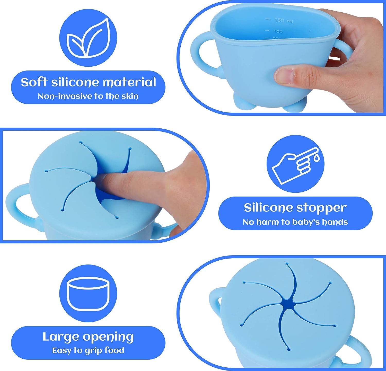 Silicone Spill Proof Snack Cups (Baby Blue) – Penguinni