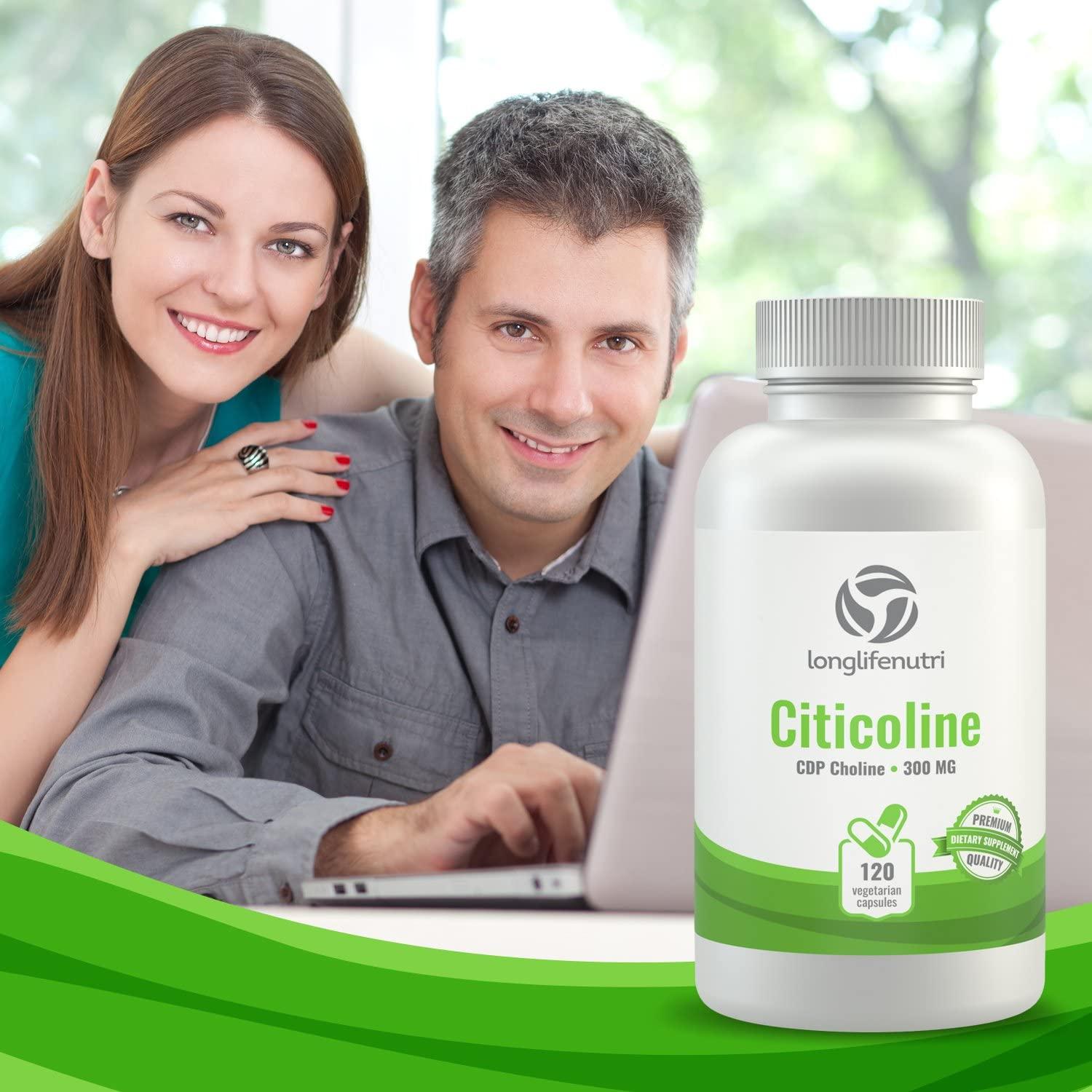 Citicoline CDP Choline 300mg 120 Vegetarian Capsules Made in USA