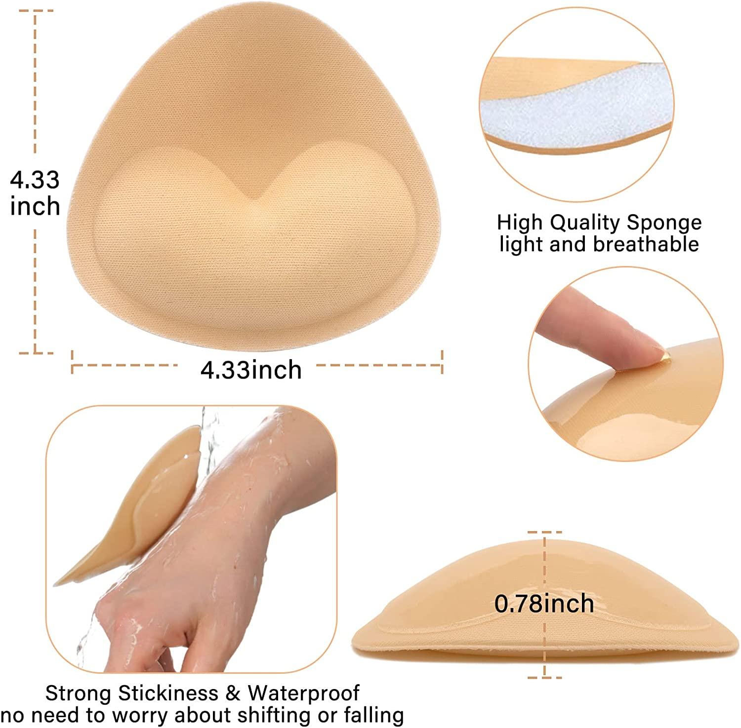 Bra Pads Inserts Lift Breast Inserts Breathable Push Up Sticky Silicone Bra  Cups, 1 pair 