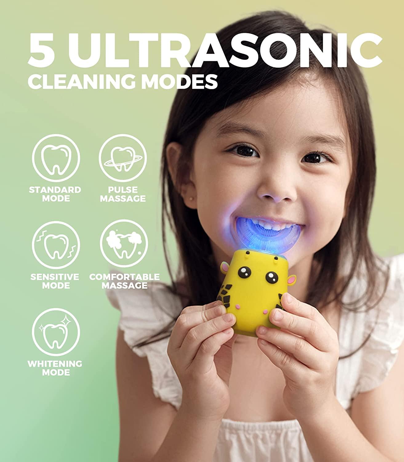 Kids Electric Toothbrushes, Toddler Electric U Shaped Toothbrush, Kids