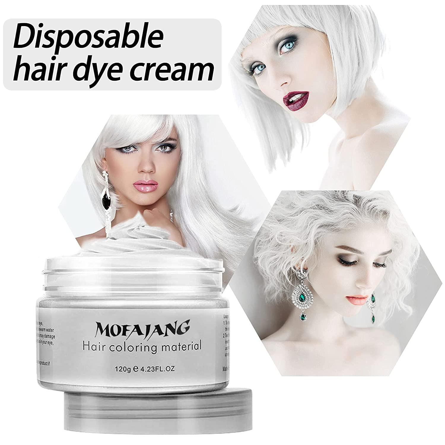 Temporary White Hair Color Wax 4.23 oz EFLY Instant Hairstyle Cream