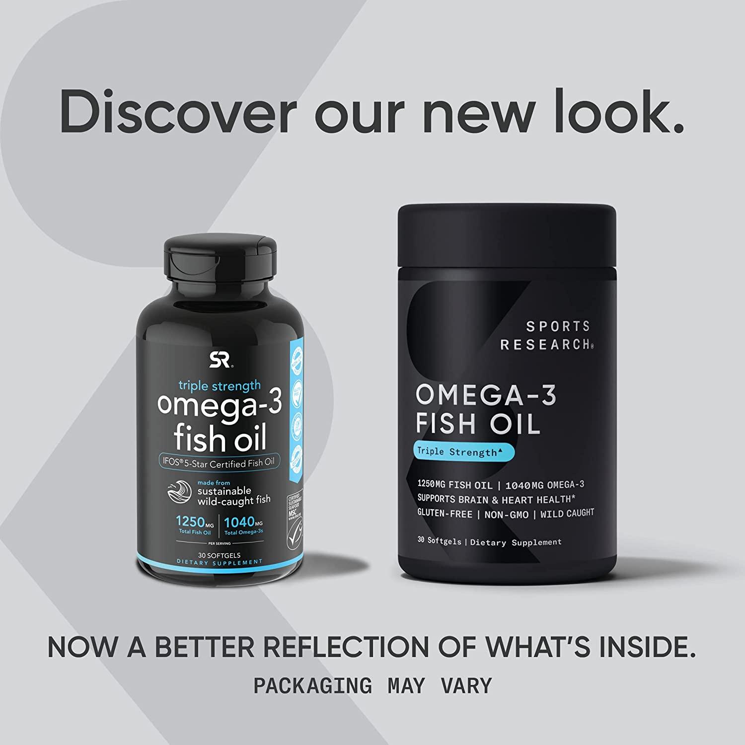 Buy Sports Research Omega3 Fish Oil Triple Strength 1250 mg â€“ 30