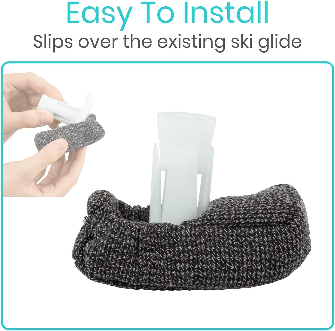 Vive Walker Ski Glide Covers 4 PCS Heavy Duty Removable Padded Caps