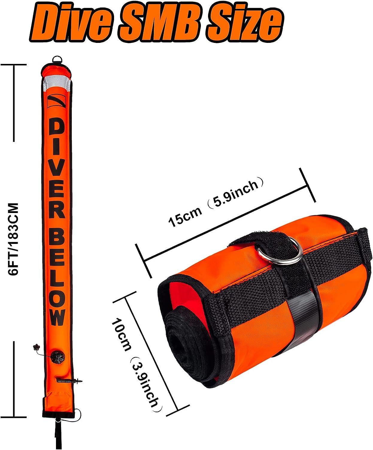 Segnalatore Superficie Subacqueo Scuba Choice - 4ft Giallo Neon, Con Clip, Per Immersioni - Foto 11