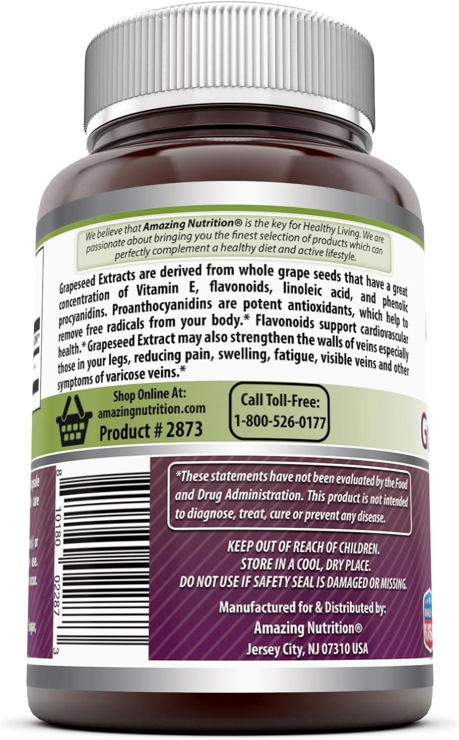 Amazing Nutrition grapeseed Extract 100mg Grape Seed Capsules Rich In